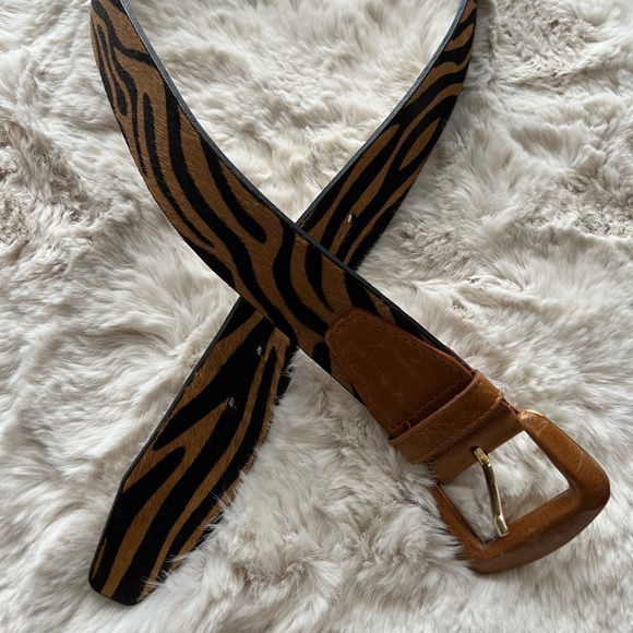 Another Line Inc Tan & Black Animal Print Belt.  Size M - Picture 2 of 11